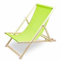 Drewniany leżak plażowy z regulacją zielony