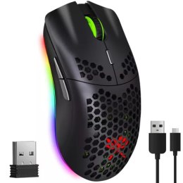 Bezprzewodowa mysz dla gracza mysz gamingowa 6 przycisków podświetlenie RGB LED