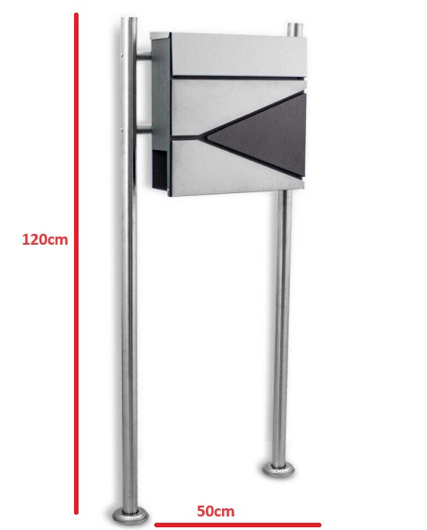 Skrzynka pocztowa na stojaku ze stali inox z gazetnikiem mocna odporna Skrzynka pocztowa na stojaku ze stali inox z gazetnikiem mocna odporna