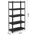 Regał metalowy magazynowy 180 x 90 x 40 cm Humberg HR-851 czarny Regał metalowy magazynowy 180 x 90 x 40 cm Humberg HR-851 czarny