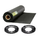 Agrotkanina ogrodowa 1,6 m x 100 m 90 g/m2 + 100 szpilek Plonos - czarna Agrotkanina ogrodowa 1,6 m x 100 m 90 g/m2 + 100 szpilek Plonos - czarna