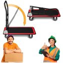 Wózek transportowy platformowy HM-505 czarno-czerwony Wózek transportowy platformowy HM-505 czarno-czerwony